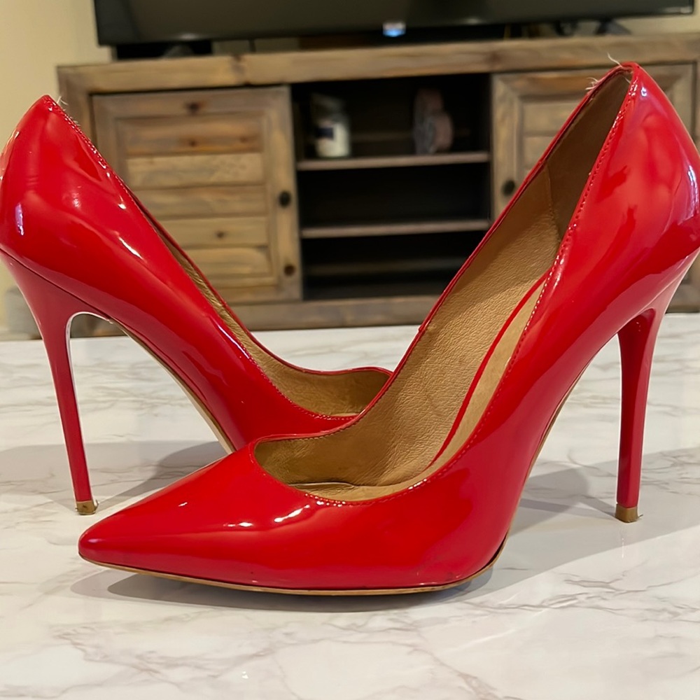 TOPSHOOP office London ❗️ red patent leather pumps size 38 Europe